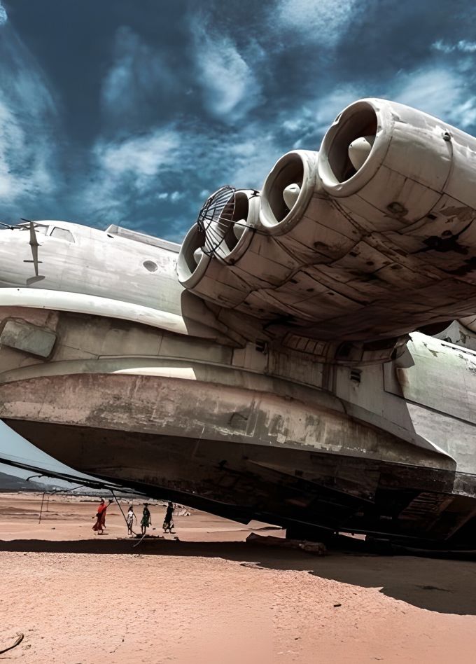 Дербент и экраноплан Лунь