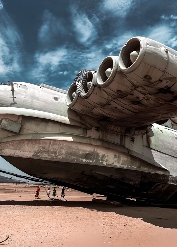 Дербент и экраноплан Лунь