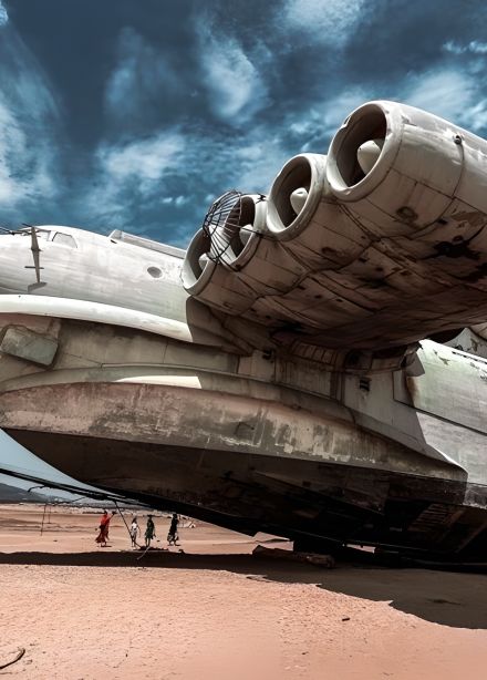 Дербент и экраноплан Лунь